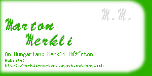 marton merkli business card